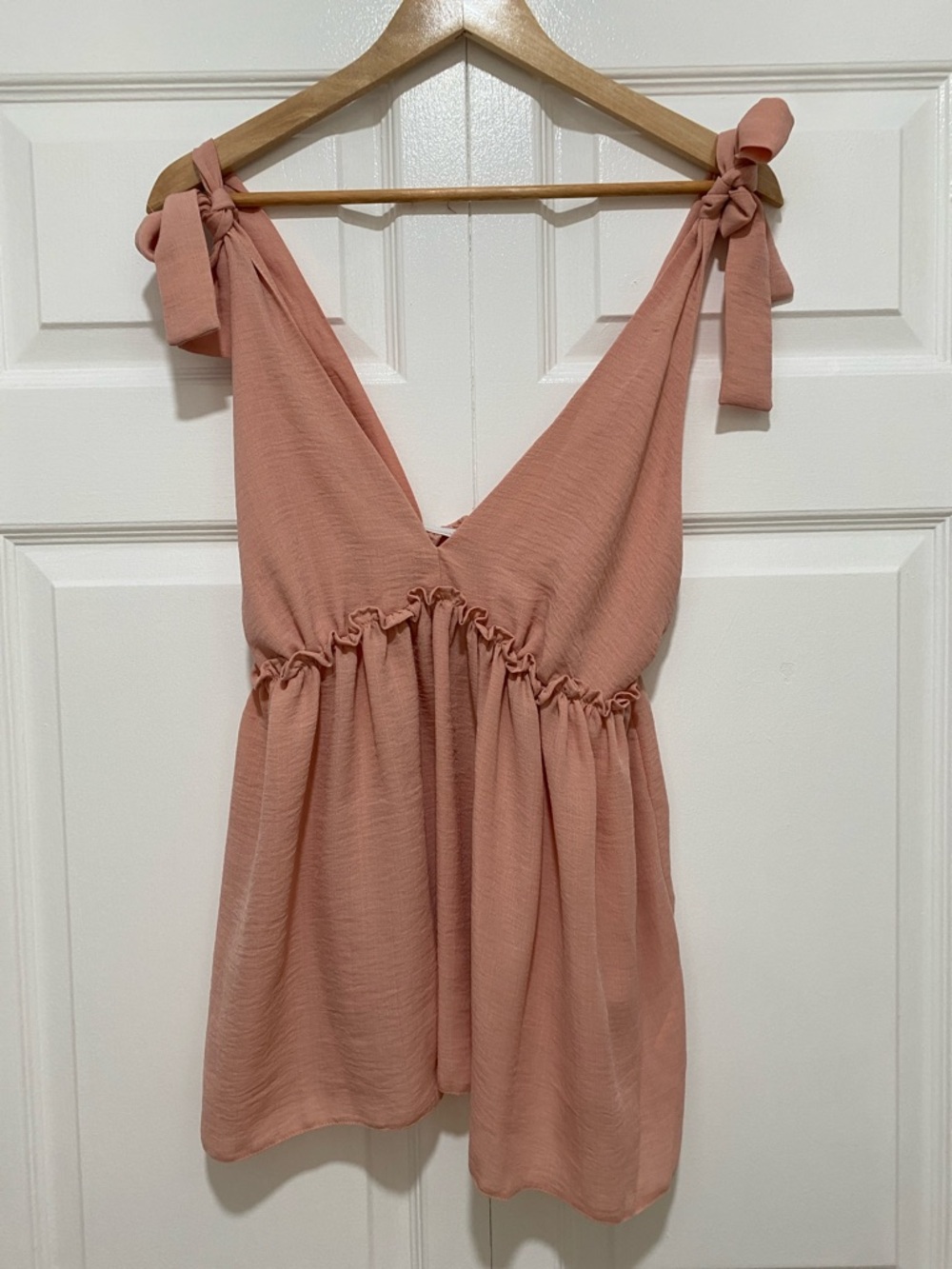 ASOS Blush Pink Tie-Shoulder Babydoll Top